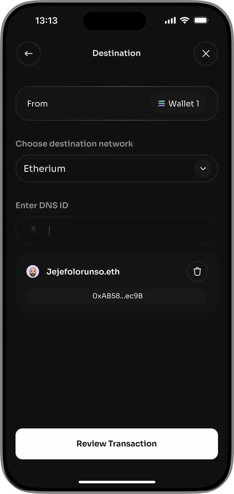 Dacryp password setup screen